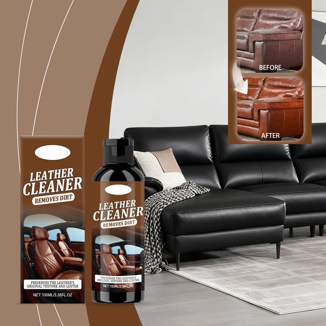 Limpiador de Cuero 100 Ml | Limpia Profundamente Las Manchas Difíciles | Mantenimiento de Sofás y Asientos de Coche | Conserva La Textura y La Integridad