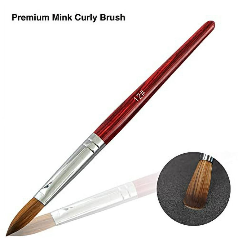 100%Kolinsky Hair Red Wood Handle Nail Art Brush for Acrylic Powder 12  Different Size Round Drawing Tools Manicure Brush - AliExpress