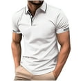 thumbnail image 2 of POTETI Polo Shirts for Men Big And Tall Short Sleeve Collared Casual Shirts Solid Summer Tops, 2 of 6