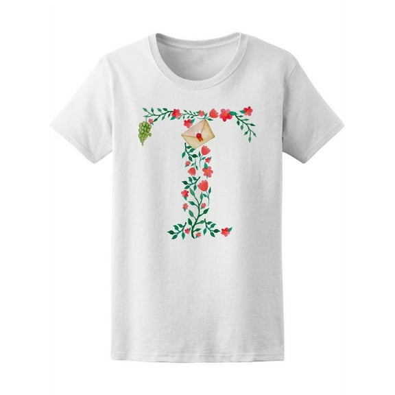 Floral And Sea Style Whale T-Shirt Women -Image by Shutterstock, Female x-Large
