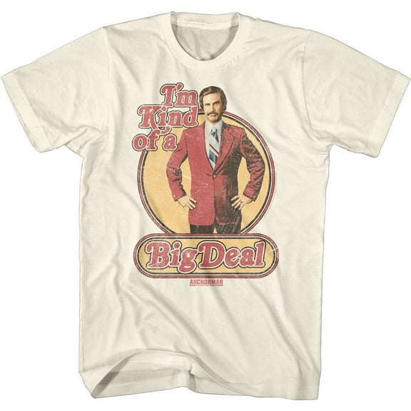 Anchorman Retro Big Deal Natural Adult T-Shirt