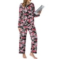 thumbnail image 4 of MINTREUS Pajamas for Women Set 2 Piece Lounge Set Long Sleeve Pjs Long Pants Sleepwear with Pockets, 4 of 9