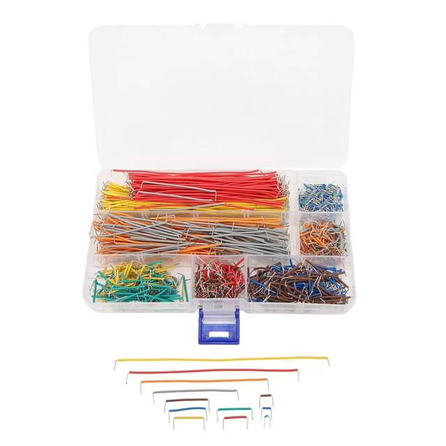 840PCS Cable de puente de placa de pruebas Cable de línea de conexión de placa de pruebas flexible con caja de almacenamiento
