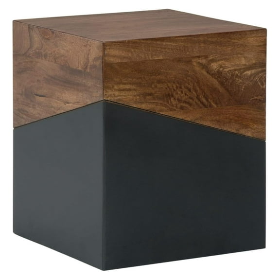 Trailbend Eclectic Accent End Table, Brown & Gunmetal