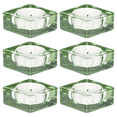 thumbnail image 4 of HofferRuffer 6-Piece Glass Candle Holders, Green Square for Home Decor, Weddings, Parties, 4 of 9