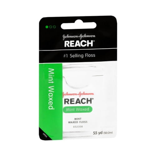 Johnson And Johnson Reach Mint Waxed Dental Floss 55 Yards, 2 Pack