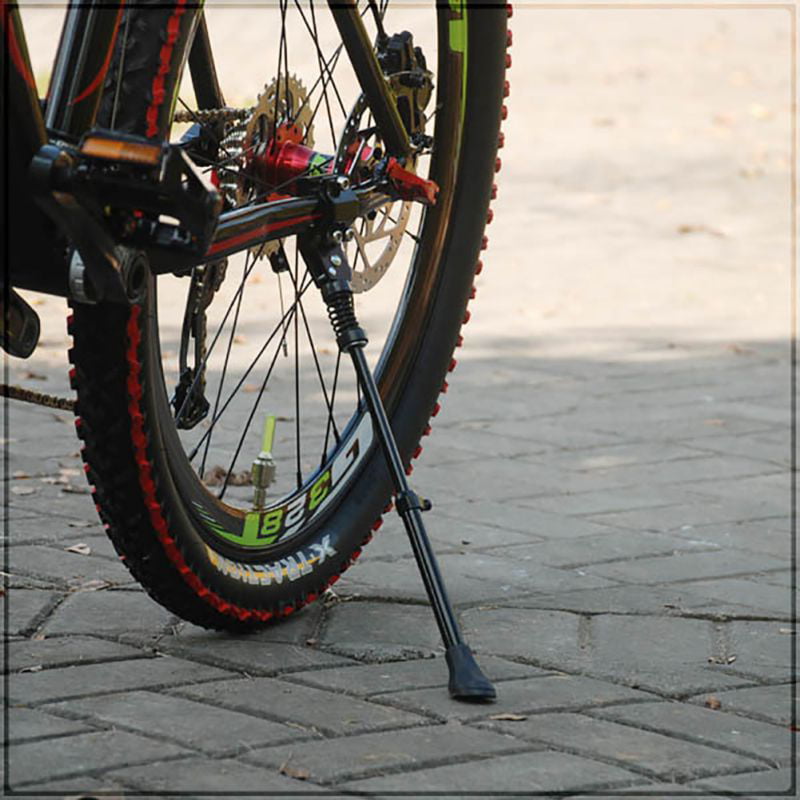 Bike Kickstand Aluminum Alloy Adjustable Bicycle Kickstand Rear Side Non-Slip Bike Kick Stand for 26”-33” Mountain Bike/Road Bike/BMX/MTB