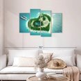 thumbnail image 2 of Elephant Stock Heart Beach Paradise Wall Art - Horizontal Multi Panel Canvas - Living Room Wall Decor - Beach Multi Panel - Green And Teal Decor - 43" x 27", 2 of 4
