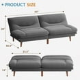 thumbnail image 4 of Homall Futon Sofa Bed with Adjustable Backrest & Five Angles Adjustable Armrests Sofa Couch for Small Spaces Living Room Office,Fabric Dark Gray, 4 of 7