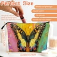 thumbnail image 2 of Makeup Bag Small Toilet Cosmetic Bags Travel Makeup Case Waterproof for Women Girls 6.7X9.45inches - Gorgeous Butterfly on Gradient Color Fluid, 2 of 7