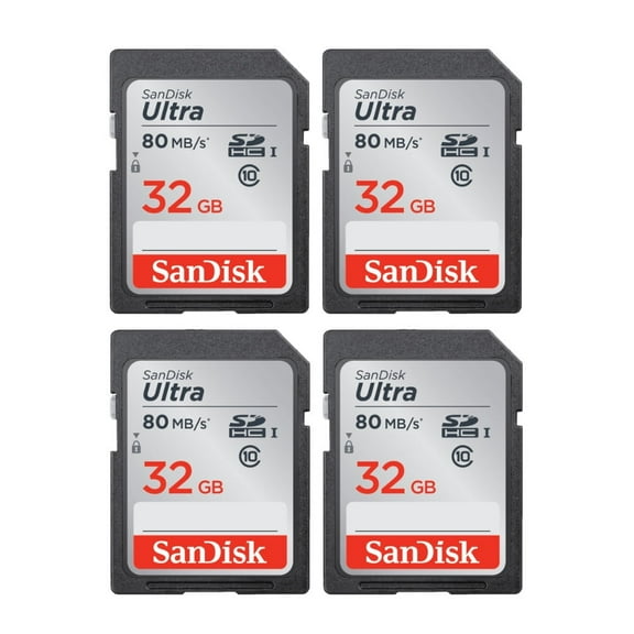 SanDisk Ultra 32GB 80MB/s SD Memory Card (4-Pack)