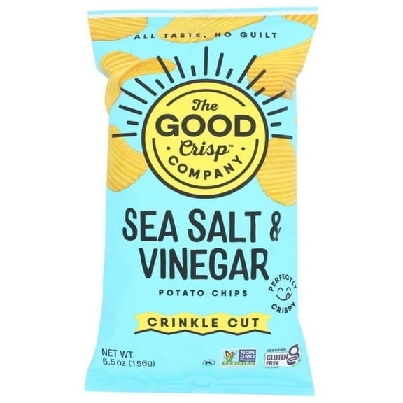 The Good Crisp Company Gluten Free Potato Chip Crinkle Cut Salt & Vinegar - 5.5 oz Pack of 3