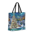 thumbnail image 2 of Vsdgher Christmas Tree print Tote Bag for Women Shoulder Bag with Zipper Large Shoulder Bag Handle Handbag Portable Washable for Travel, Work, 2 of 8