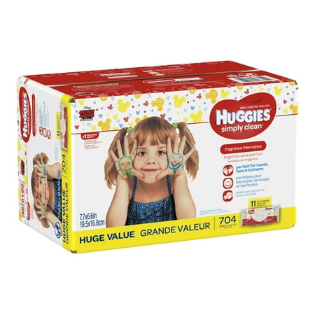 HUGGIES Simply Clean Baby Wipes, Unscented (Choose Your Count)