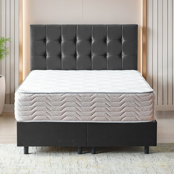 Ottomanson 12" Twin-XL Plush Hybrid Mattress with Pocket Coils, Pressure Relief, Rock Salt Infused & Bed in a Box