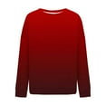 thumbnail image 3 of DAFPZW Sweatshirt for Womens Fashion Casual Crew Neck Long Sleeve Pullover Fall Ombre Print Ladies Oversized Tops, 3 of 5