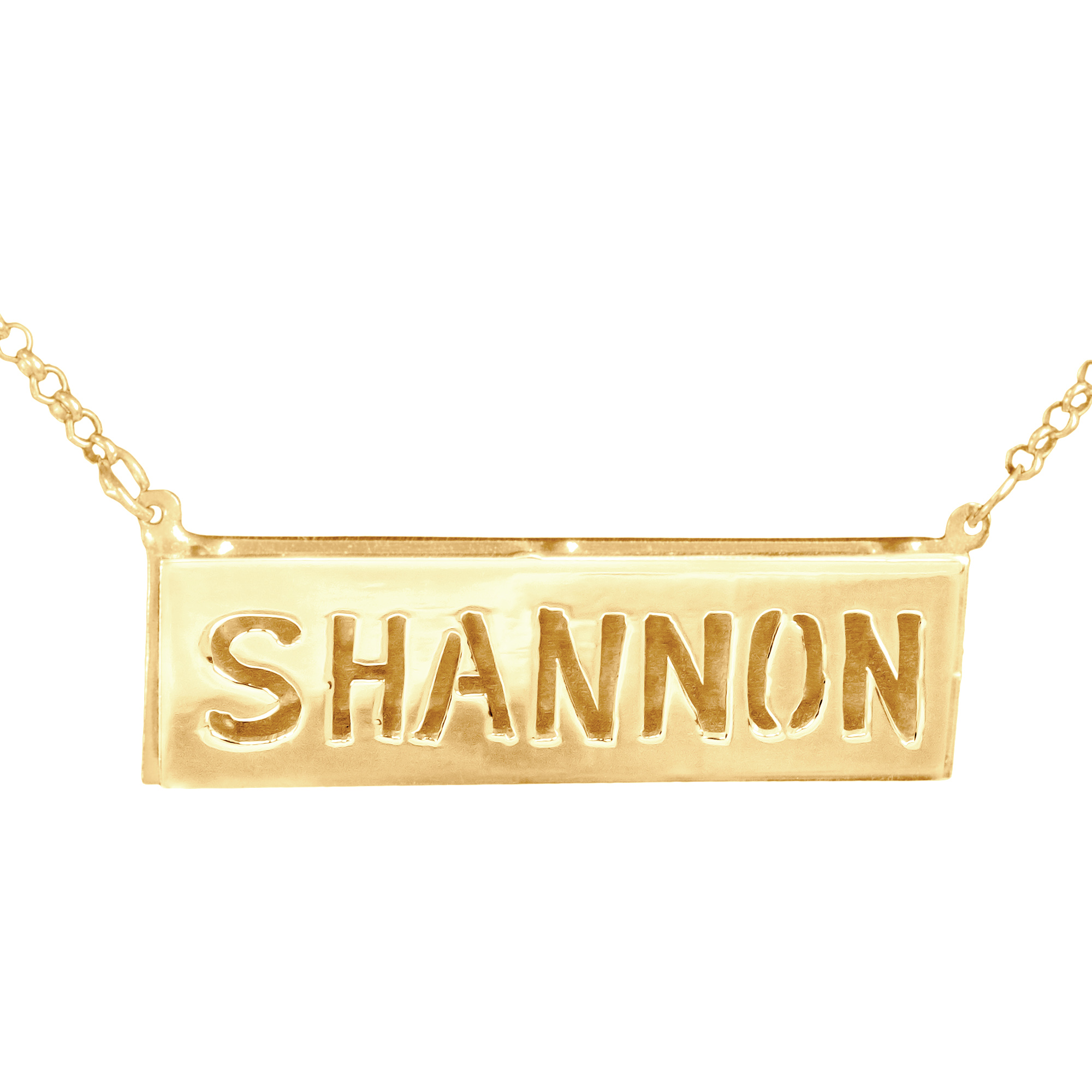Personalized 3D Double Bar Name Necklace in 14K Gold-Plated Sterling Silver