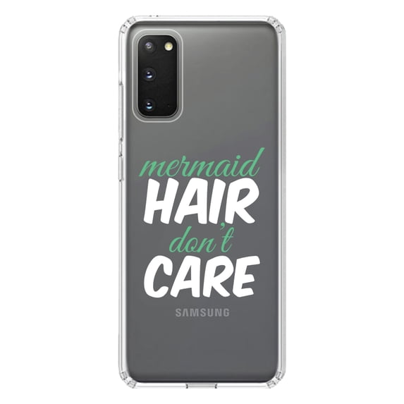 DistinctInk Clear Shockproof Hybrid Case for Galaxy S20 ULTRA / 5G (6.9" Screen) - TPU Bumper Acrylic Back Tempered Glass Screen Protector - Mermaid Hair Don't Care