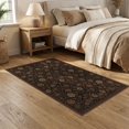 thumbnail image 2 of ODIKA 5'x7' Burnt Orange And Charcoal Traditional Washable Area Rug Faded Palatial Blossom Field Multi Band Frame Antique for Guest Room, Lounge, Apartment, Non-Slip Low Profile, Stain Resistant, 2 of 6