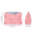 thumbnail image 4 of Bolsa de cosméticos Bolsa de maquillaje de emoticonos de doble cara de pana (azul claro rosa claro) Tmvgtek Cuidado Belleza, 4 of 4