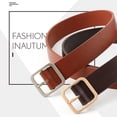 thumbnail image 4 of Women Faux Leather Belt Adjustable Length Waistband Square Buckle Female Retro Belt Costume Accessories, 4 of 8