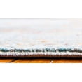 thumbnail image 6 of Unique Loom Tremolo Austin Rug Light Blue/Cream 4' x 10' Runner Border Bohemian Perfect For Bathroom Hallway Mud Room Laundry Room, 6 of 6