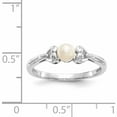 thumbnail image 3 of 10K White Gold Fw Cultured Pearl And Diamond Ring (Size 7) Made In India 10xb291, 3 of 5