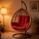 thumbnail image 4 of Cojín para silla columpio estilo bohemio, cojín para asiento de columpio de jardín, cojín para silla huevo, cojín colgante para exterior Rojo, 4 of 8