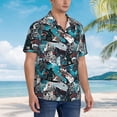 thumbnail image 3 of Fuzoiu snow board colorful Print Hawaiian Shirt for Men, Summer Beach Casual Short Sleeve Button Down Shirts, Men’s Beach Summer Shirts with Pocket,Small, 3 of 7
