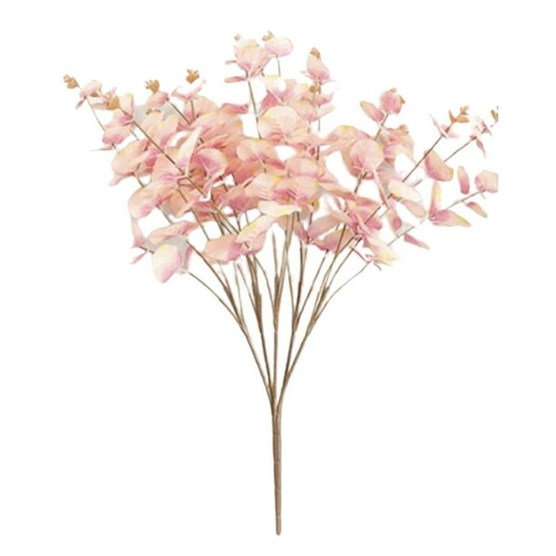 Plantas artificiales Colco Hojas de eucalipto artificiales decoración Rosado