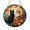 Acrylic 3.5 Inch, variant on Floral Cat Couple Scene Stained Glass Window Hanging Decor