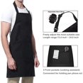 thumbnail image 3 of Piece Black Chef Apron, Unisex Work Apron, Waterproof Adjustable Apron with 2 Pockets, Personalized Apron for Catering Cooking Gardening Cleaning Painting, 3 of 5