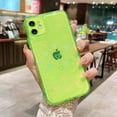 thumbnail image 4 of Compatible for iPhone 11 Clear Case, Cute Glitter Heart Rainbow Laser Holographic Bling Pattern Case for Women Girls Soft TPU Shockproof Camera Protective - Fluorescent Green, 4 of 6