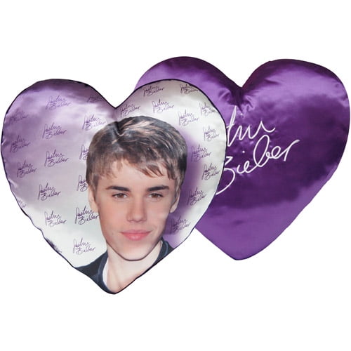 Justin Bieber Official Heart Shaped Filled Cushion