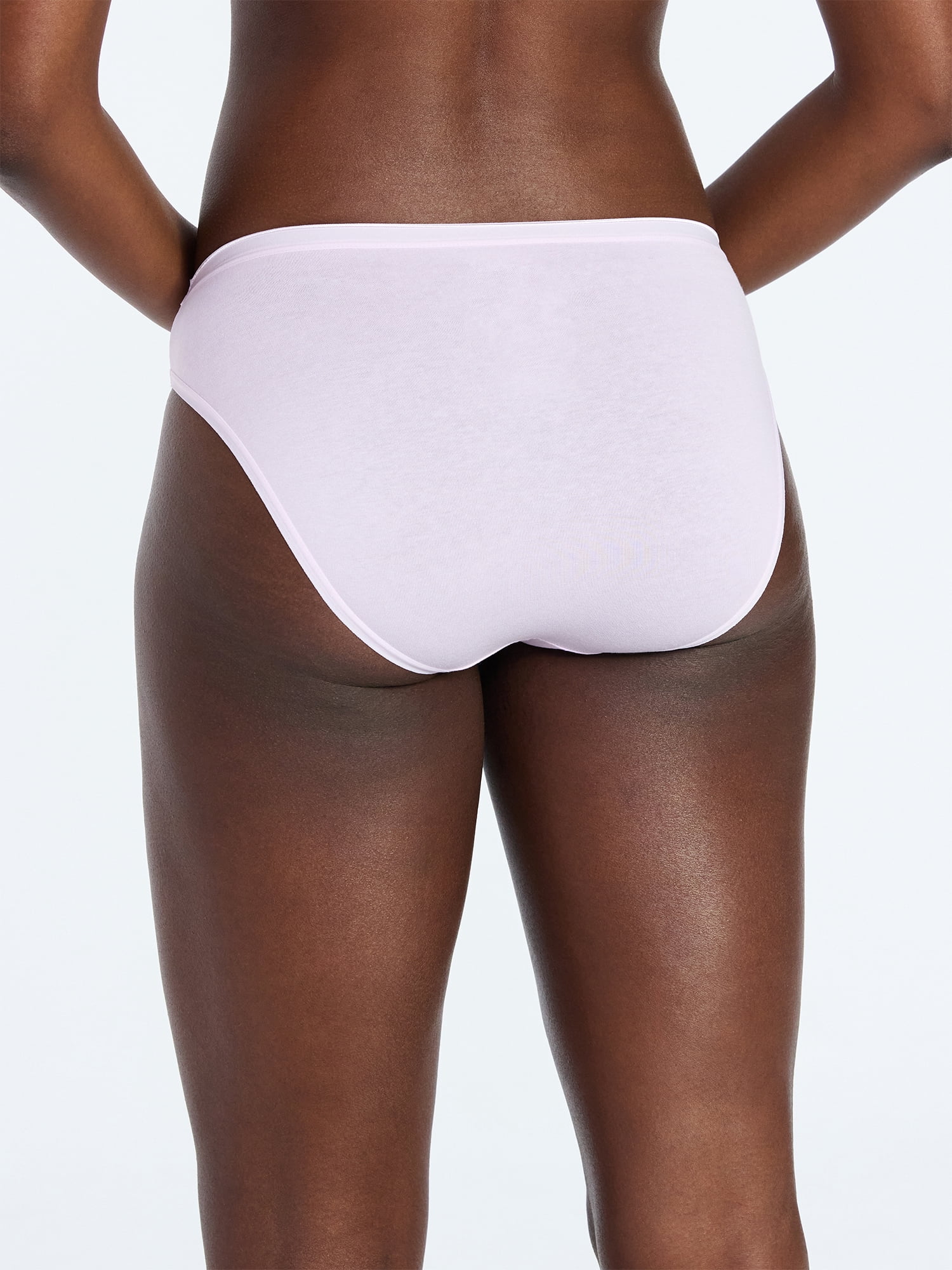 Joyspun Women's Cotton-Blend Hi-Cut Bikini Panties, 6-Pack, Sizes S-XXXL