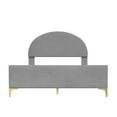 thumbnail image 3 of THOWDEE Full Size Upholstered Platform Bed with Classic Semi-circle Shaped Headboard, Wooden Bed Frame with Mental Legs, 79.5"L x 56.7"W x 44.3"H 220 lbs Load, Gray, 3 of 9