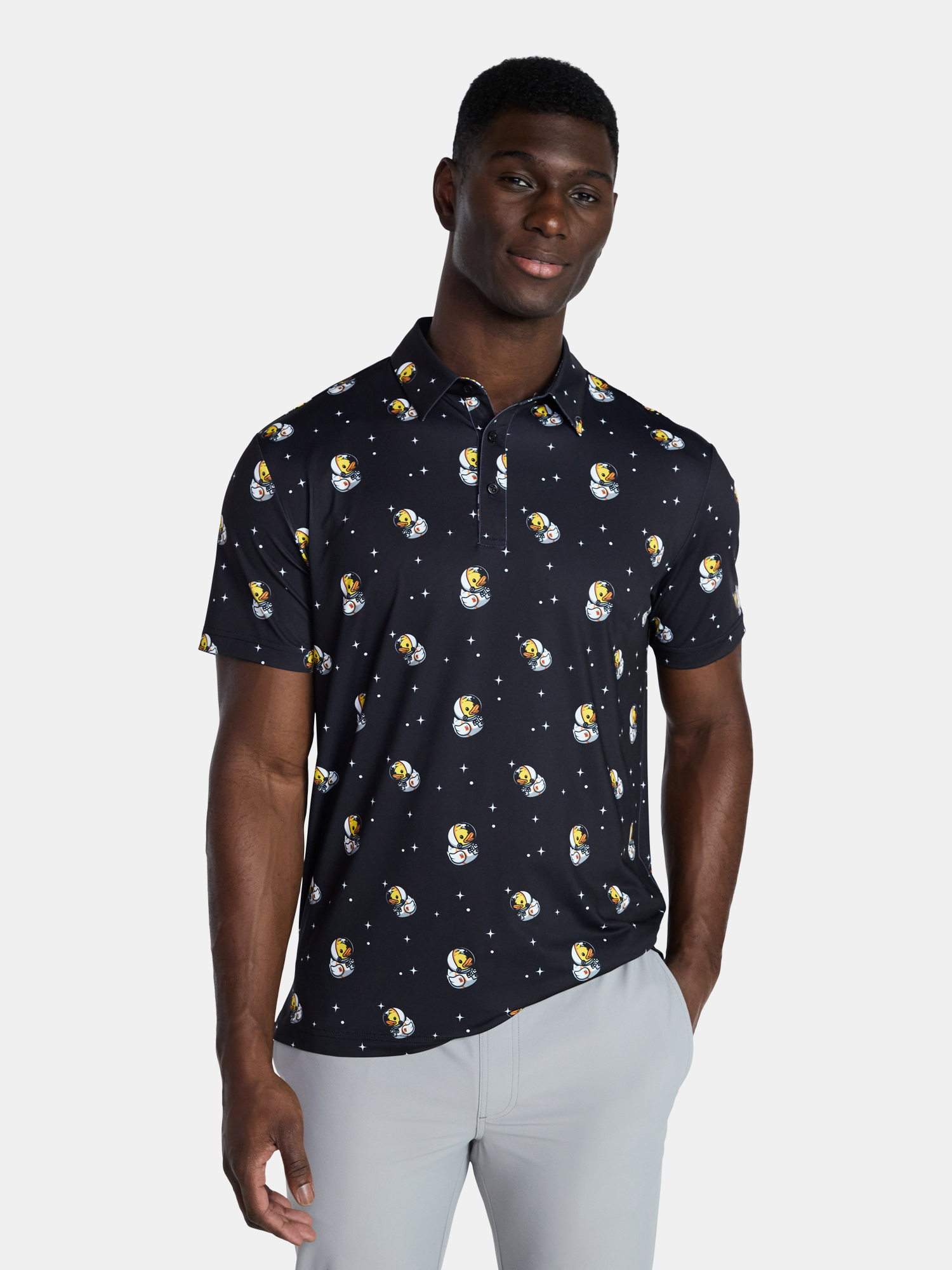 Birdie Bound Men's Discovery Print Golf Polo Shirt photo 1