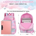 thumbnail image 2 of DAKIMOE School Backpack Pink Starry Rainbow Bookbag Cute Large Capacity Backpack Multifunction Fashion Casual Laptop Travel Daypacks Kawaii Bag For Teens Students, 17 inch, 2 of 8