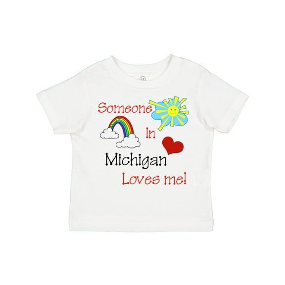 Inktastic Someone in Michigan Loves Me Boys or Girls Toddler T-Shirt