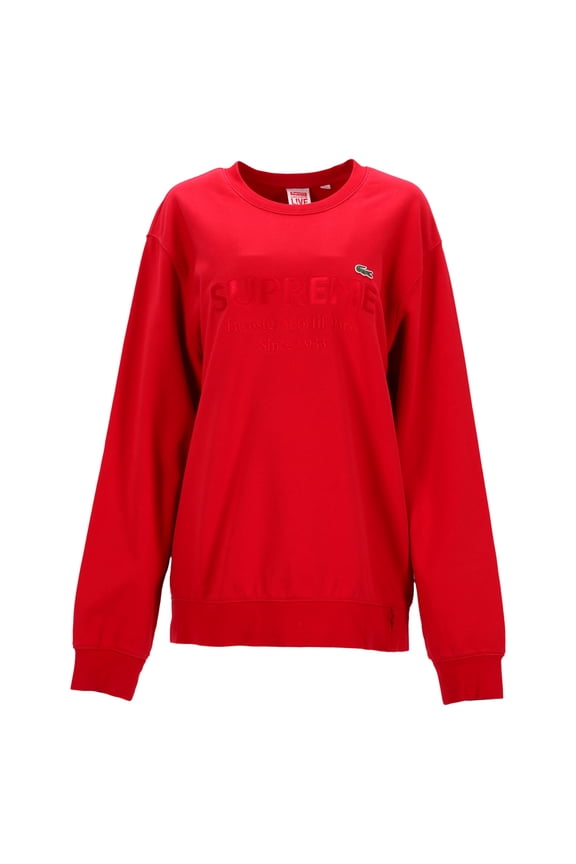 Pre-Owned Supreme x Lacoste Crewneck Sweater in Red Cotton