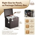 thumbnail image 4 of EHHLY 33 Gallon Deck Box, Small Outdoor Storage Box Waterproof, Lockable Secure Package Bin Delivery Box for Outside Front Porch, Patio Cushions Storage Box, Brown, 4 of 8