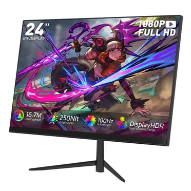 REHISK 24" IPS FHD 1080P 100Hz Gaming Monitor, 1ms, FreeSync, G-Sync, HDMI, DisplayPort, Low-Blue Light