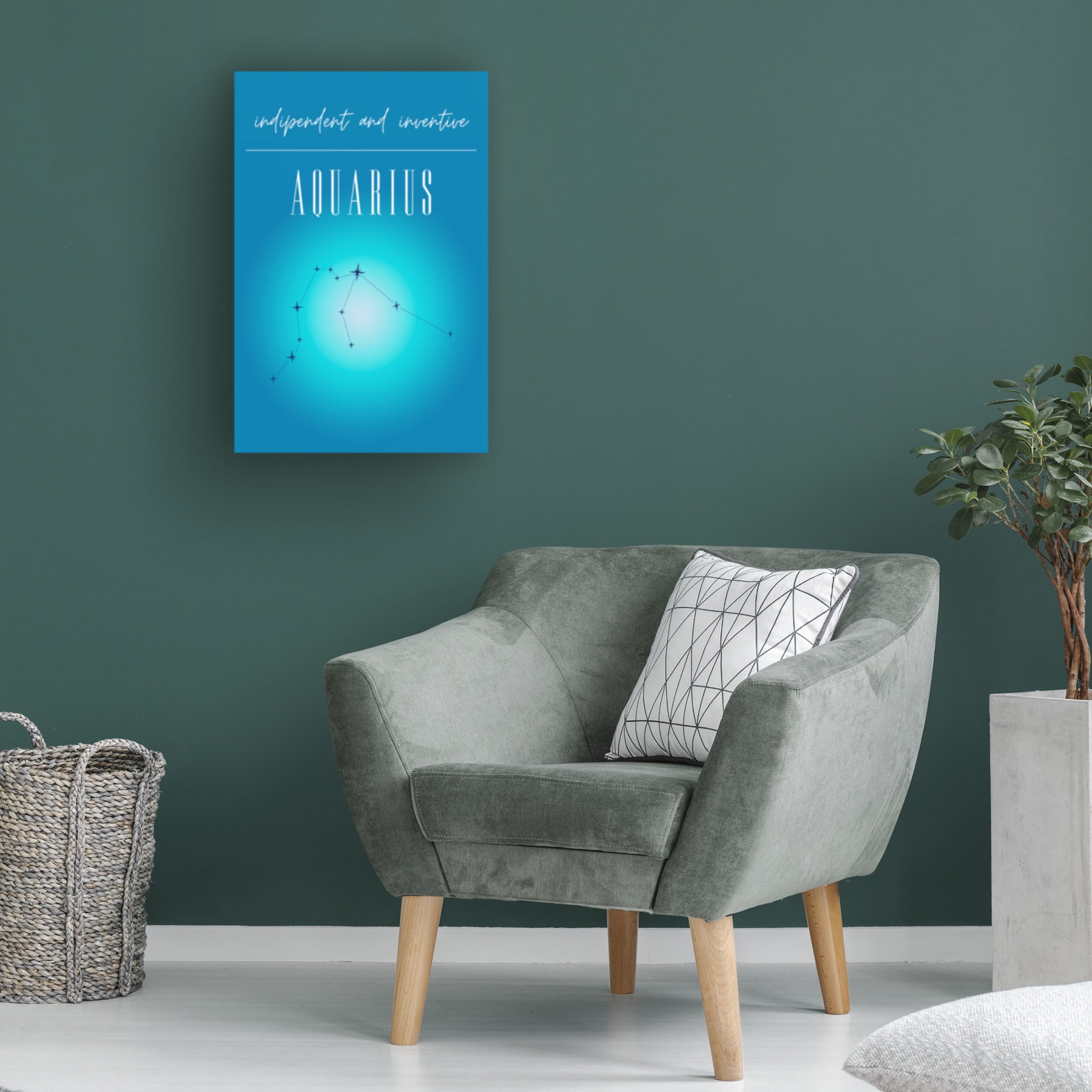 Trademark Fine Art Amelie Aquarius Zodiac Print Art Canvas Wall Art