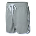 thumbnail image 3 of MRULIC mens shorts Male Summer Sport Splice White Bar Shorts Drawstring Solid Pocket Shorts Quarter Pants Men Casual Shorts Grey + 3XL, 3 of 6