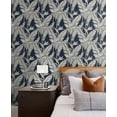thumbnail image 3 of Stacy Garcia Home  Birds of Paradise Peel and Stick Wallpaper 20.5 in. W x 18 ft. L - Navy Blue & Metallic Pewter, 3 of 7