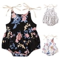 thumbnail image 5 of OAVQHLG3B Summer Infant Toddler Baby Girls Flowers Straps Sleeveless Jumpsuit Casual Bodysuit Clothes, 5 of 9