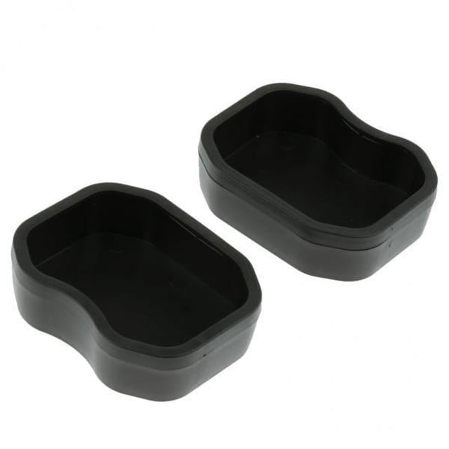 2x paquete de 2 recipientes de plástico antireptiles, recipientes de comida para s de tortuga 2 piezas Dos tazones negros de plástico con lados curvos y superficie interior lisa; tamaños aprox. 13.5x9.5x3.8 cm y 9.8x7.5x2.8 cm (5.31x3.74x1.5 in y 3.86x2.95x1.1 in), apilables para servir insectos rastreros a tortugas y reptiles pequeños; también suelen usarse para organizar pequeños accesorios.