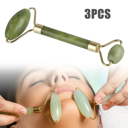 3-Pack Jade Roller for Face, Eye & Neck - Jade Facial Roller Massager Ideal for Face Massager Therapy, Anti-Aging, Removes Wrinkles, Reduces Puffiness, Rejuvenates (Best Way To Remove Skin Tags From Neck)