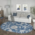 thumbnail image 5 of Alise Rugs Carrington Transitional Floral & Botanical Indoor Area Rug Navy 5'3'' x 7'3'' Oval Floral & Botanical 5' x 8' Indoor Living Room,Dining, 5 of 5