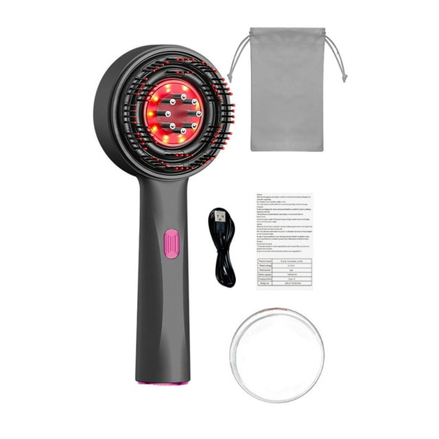 Cepillo masajeador eléctrico para el cuero cabelludo, masajeador portátil para el cabello. Negro
